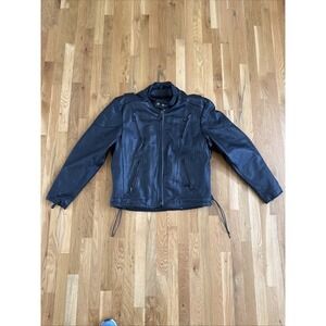 Men's Black Leather Motorcycle Jacket  XL (48) USA Bikers Dream Apparel Lines